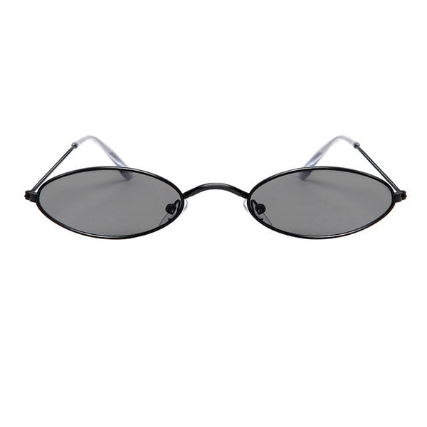 Retro Small Oval Sunglasses Women Female Vintage Hip Hop Balck Glasses