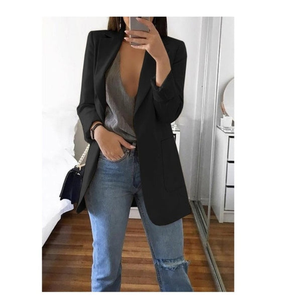 Slim-fit cardigan blazer