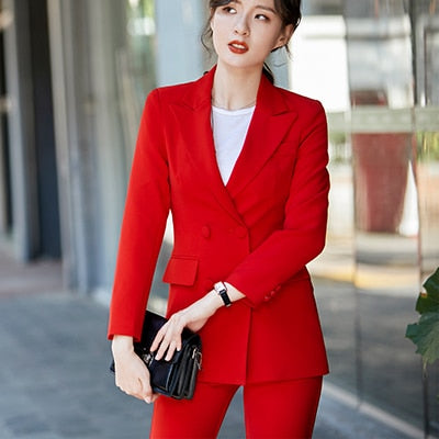 Elegant Long ladies blazer with buttons Women Solid Jacket of high quality Fashion