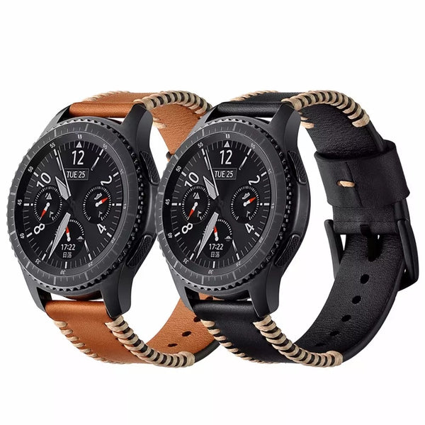 22mm Leather Strap for Samsung Galaxy Watch 42mm 46mm Replacement for Gear S3 Frontier/Classic