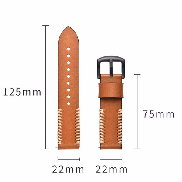 22mm Leather Strap for Samsung Galaxy Watch 42mm 46mm Replacement for Gear S3 Frontier/Classic