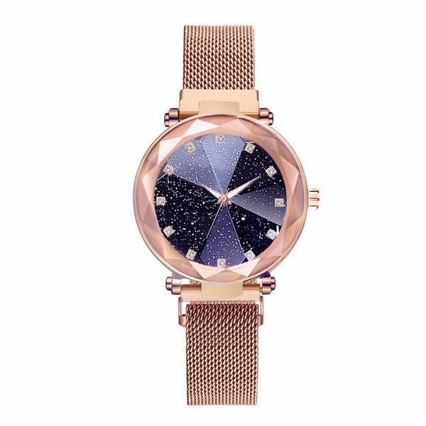 Women Magnet Buckle Starry Sky Big Square Diamond Watch Luxury Ladies Geometric Surface Quartz Watch Gift Clock Relogio Feminino