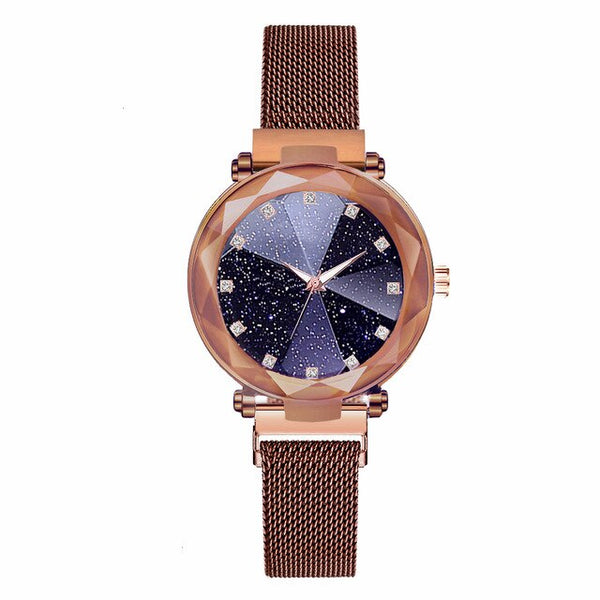 Women Magnet Buckle Starry Sky Big Square Diamond Watch Luxury Ladies Geometric Surface Quartz Watch Gift Clock Relogio Feminino