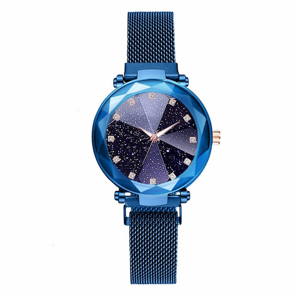 Women Magnet Buckle Starry Sky Big Square Diamond Watch Luxury Ladies Geometric Surface Quartz Watch Gift Clock Relogio Feminino