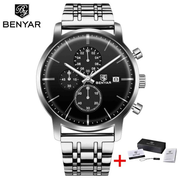 BENYAR Men watch Stainless Steel Quartz Sport